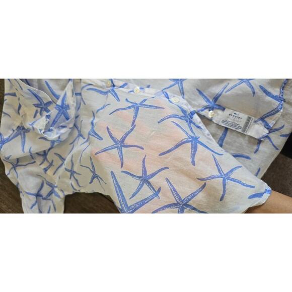 Escales Paris Women's Long Sleeve Starfish button down Shirt Sz M (0949) - Picture 8 of 10